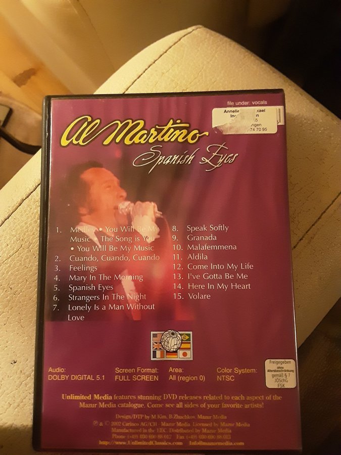 Al Martino - spanish eyes in concert dvd/cd | Köp på Tradera
