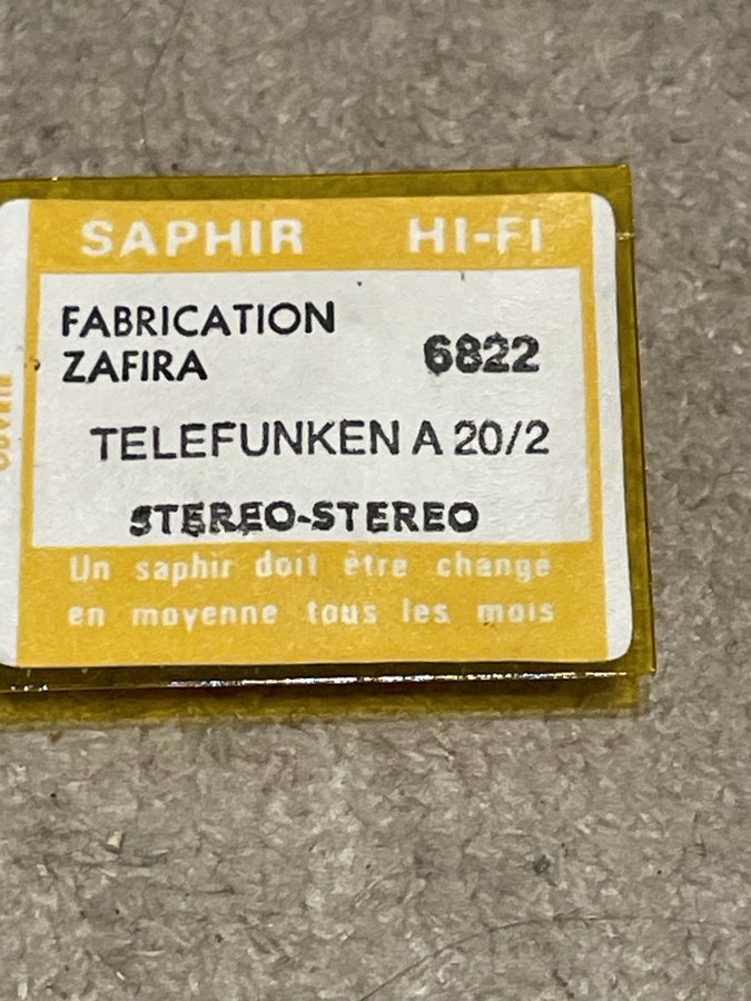 lot 5 saphir ZAFIRA 6822 TELEFUNKEN A 20/2 platine disque n°13