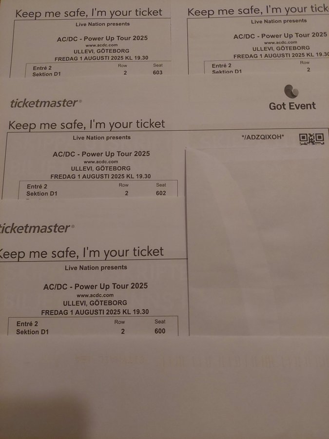 Se produkter som liknar 2 bra Biljetter till AC/DC - .. på Tradera ...