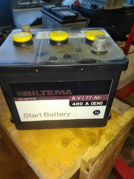 Bilbatteri 6 Volt Biltema () Bilbatteri 6 Volt Biltema