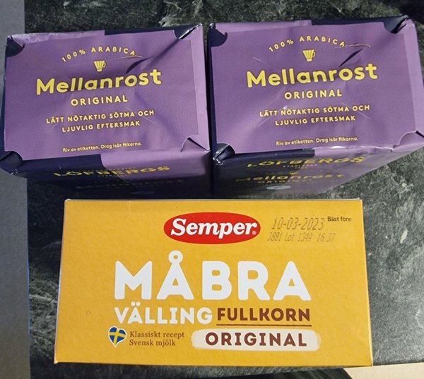Nytt 2 paket löfbergs mellanrost original 1 paket semper fullkorn