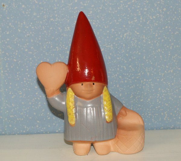 Jul Figurin keramik Lisa Larsson Tomte flicka Gustavsberg
