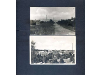 Motiv av Timmernabben 2kort 1930-40tal Gatuvy samt vy över hus