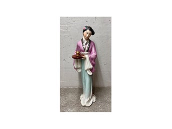 Kinesisk porslinsfigur 仕女 – Jingdezhen – 1950-tal – handmålad