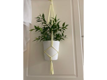 Ampel handmade, ljusgul, makrame (16-20cm)