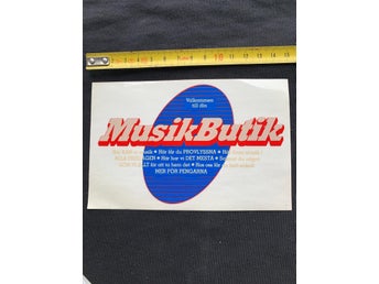 välkommen till din Musikbutik - äldre dekal . reklam musik rock pop