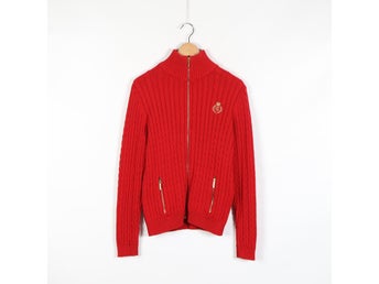 Ralph Lauren Stickad Kofta Röd Dam Stl.L