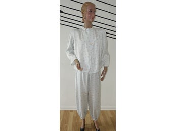 Hemsyddd pyjamas från 50-talet/ Vintage/ Mjuk bomullsviskos/ Byxa & Jacka