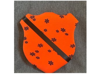 Märkestavla för simmärken/smycken Orange blomma/Svart siden