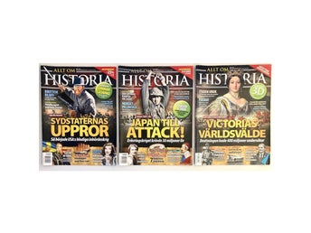 Allt om Historia - 3st Tidningar från 2011. Bra skick. Lättare tummade.
