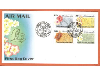 Papua Nya Guinea FDC Jul blommor 8.11.89 vinjett