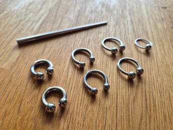 Piercingsmycken - Hästskoringar - Captive Bead Ring - Töjstav