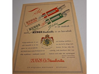 KUNGS tandborsten | Reklamannons 1948