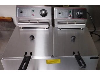 12L 5000W dubbeltank elektrisk fritös med tillräcklig kapacitet, exakt kontroll