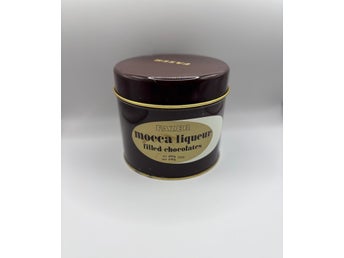 Fazer Mocca Liqueur chokladburk vintage plåtburk Finland ca 11,5 cm