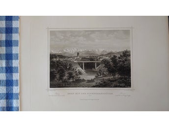 Plansch ”Bern mit der Eisenbahnbrucke (Bern)” ca 1880.