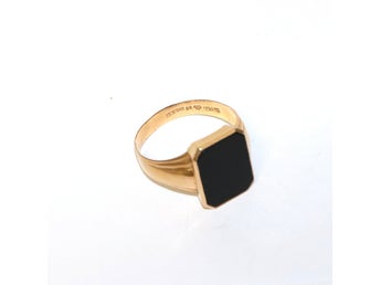 Klackring 18 m svart sten 4, , D. 21,0 mm, B. 3,8 - 16,7 mm, 24286:1, L 15689
