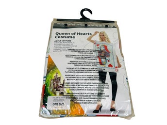 Queen of Hearts Maskeraddräkt Vuxen Onesize Hjärter Dam Dräkt Utklädning