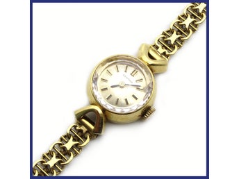 CERTINA klocka, 18K guld, X-länk armband (totalvikt 18,47g, längd 18,5cm)