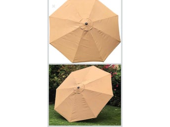 Beige parasollduk 3 m för 8 ribbor