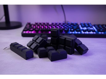 Retro Gaming fidget clicker -nyckelringar Fullt Set