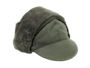 [Size:53] NEW Genuine German Army Bundeswehr Warm Winter Cap Pile Hat Olive Keps