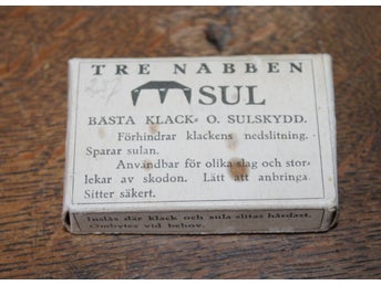 Tre Nabben SUL Ask med klack- och sulskydd från lanthandels lager tid 1900-tal.