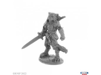 Reaper Bones USA Reaper Legends: Catfolk Fighter, Mal - Plastminiatyr