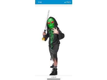 Halloween Alien utklädningskostym, storlek 140