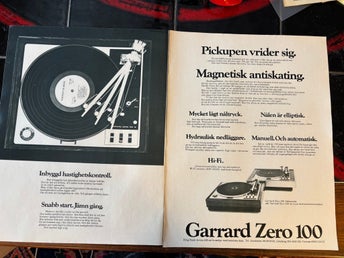 Garrard Zero 100 Skivspelare 1972 annons