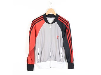 Adidas Tröja Grå Röd Dam Stl 40