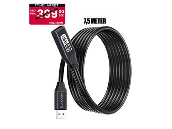 7,5 m USB 2.0 Förlängningskabel typ A-hane till typ A-hona