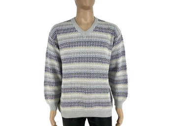 Cosby vintage retro 90-tal herrtröja från Gioferrari, grå, storlek 2XL