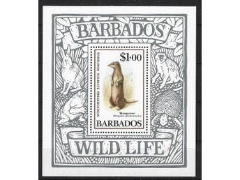 Barbados 1989 Mungo djur naturvård 1v i block