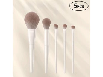 5pcs proffessionella sminkborstar vit ögonskugga eyeliner foundation kvinnors