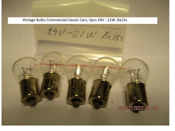 5 st Nya Glödlampor. 24V - 21W. Ba15s