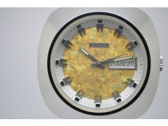 SUPER FIN VINTAGE UR EXONA AUTOMATIC , SVENSK SÅLD.