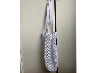 Virkad vit nätkasse Tote bag