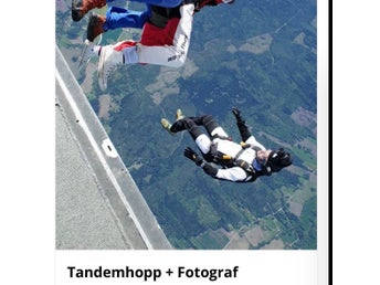 Presentkort Skydive Stockholm Tandemhopp + fotograf (4280 kr) fallskärmshopp