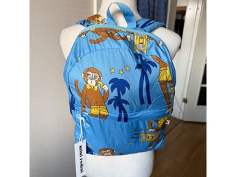 Mini Rodini lätt ryggsäck blå med apa-mkt bra