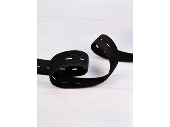 1 Meter fothällor i resår /Resårband/ Knapphålsband
