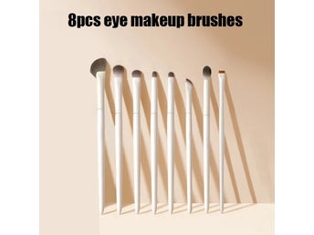 8pcs naturliga ögonborstar detaljborste vit ultramjuk ögonskugga eyeliner