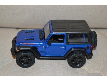 Blå Jeep Wrangler Rubicon Hard Top 2017 1:34 Kinsmart 13cm Ny