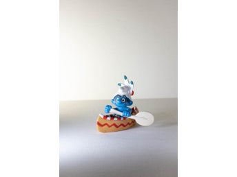 Smurf i kanot med paddel, indianhövding, 2003