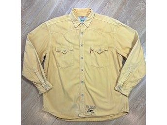 Levi's Vintage Western Style Long Sleeve Button Up Yellow Shirt Size L