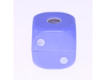 Vintage blue plastic dice pencil sharpener-circa 1970s (Weight: 8g)