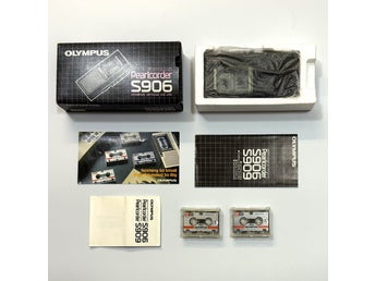 Olympus Pearlcorder S906 Mikrokassettbandspelare + 2 Nya Kassettband