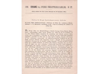 SFS 1896 Bihang 77. G. M. Bäärehielm - ersättning för inställelse vid urtima tin