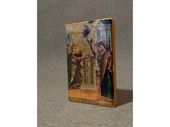 Ikon / ikontavla – Bebådelsen, stämplad Råbergets Bröder 11 × 7 cm