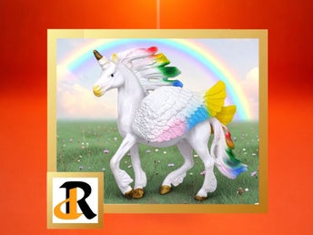 Unicorn, enhörning med vingar, leksaksfigur häst med horn